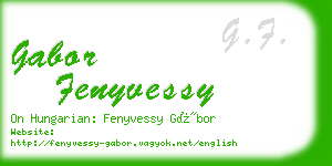 gabor fenyvessy business card